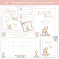wild animals baby shower invitation set